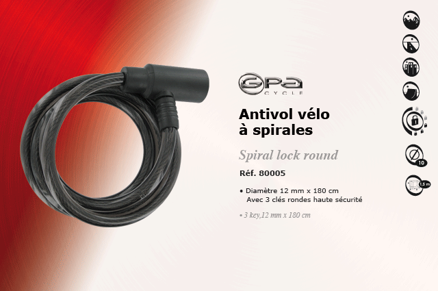 GPA Cycles Antivol Spirale