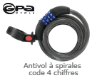 Antivol a spirale code 4 chiffres Gpa Cycle