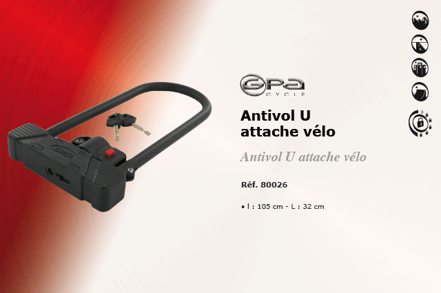Antivols U attache velo Gpa Cycle