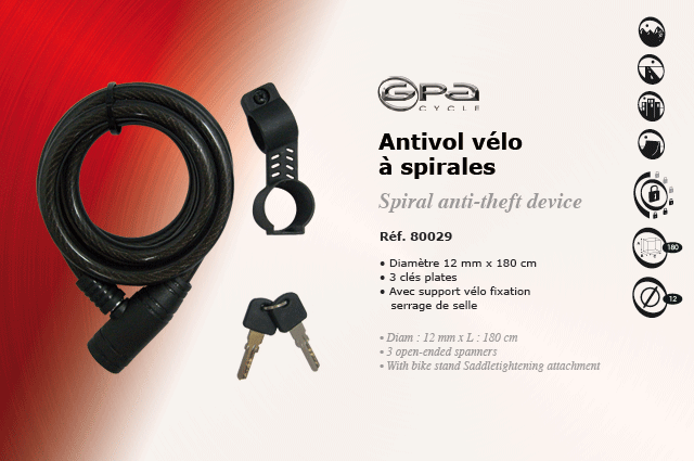 GPA Cycles Antivol a Spirale