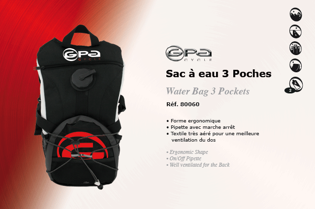 GPA Cycles bagagerie velo Sac à eau 3 Poches