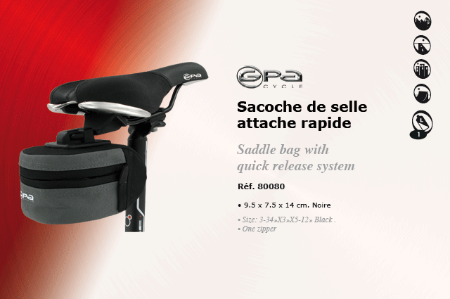 GPA Cycles bagagerie velo Saccoche de selle attache rapide