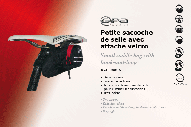 GPA Cycles bagagerie velo Petite Saccoche de selle velcro