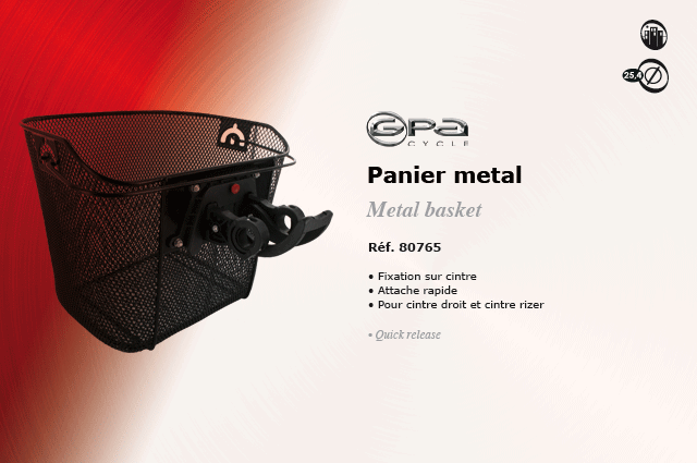GPA Cycles bagagerie velo Panier metal