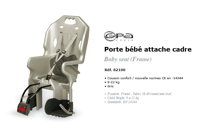 GPA Cycles bagagerie velo Porte bebe attache cadre