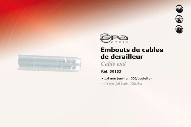 GPA Cycles embout de cables de dérailleur