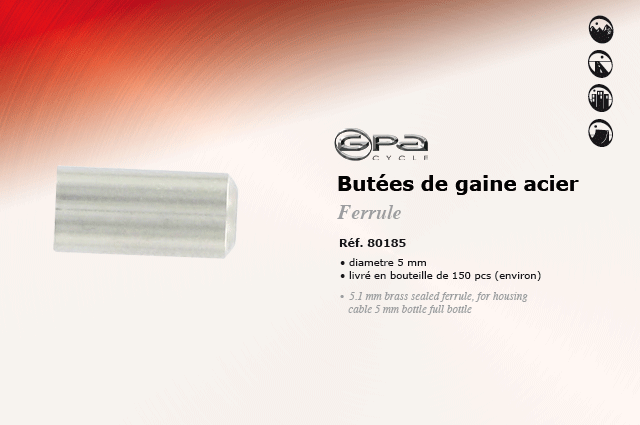 GPA Cycles Butée de gaine acier