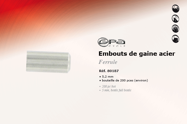 GPA Cycles Embout de gaine acier