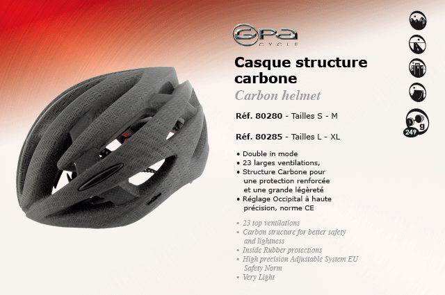 GPA Cycles Casque structure carbone