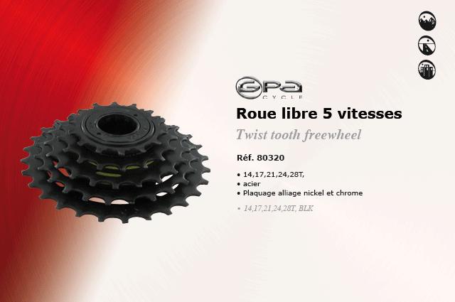 GPA Cycles Roue libre 6 vitesses