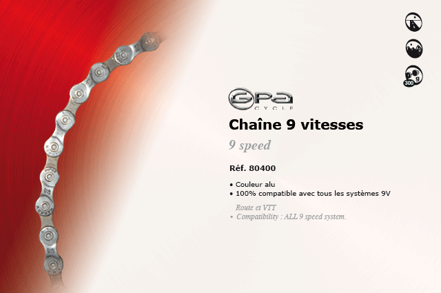 GPA Cycles Chaine 9 vitesses 