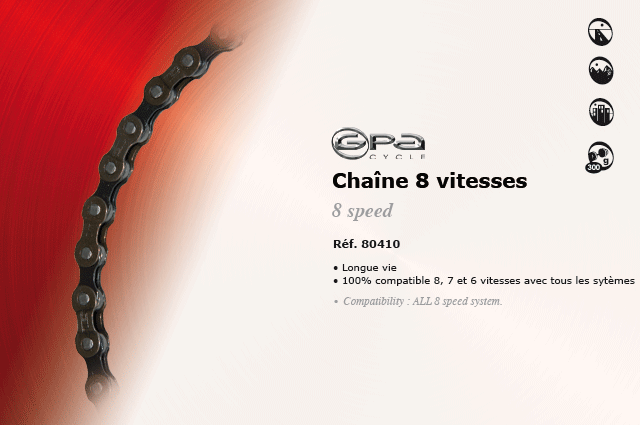 GPA Cycles Chaine 8 vitesses 