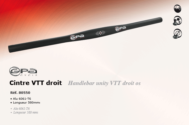 GPA Cycles Cintre VTT droit