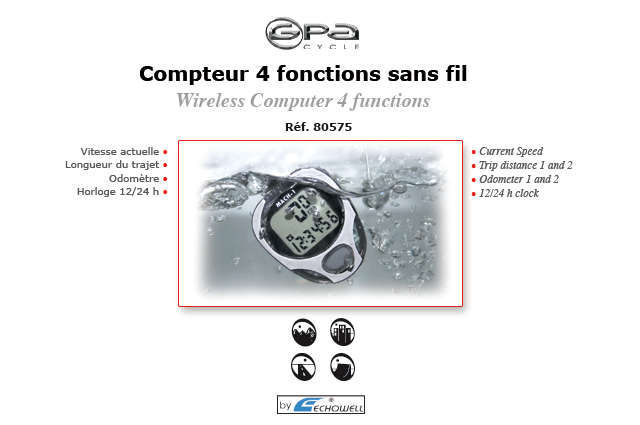 GPA Cycles compteur 4 fonctions