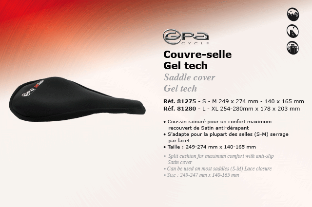 GPA Cycles Couvre selles Gel Tech