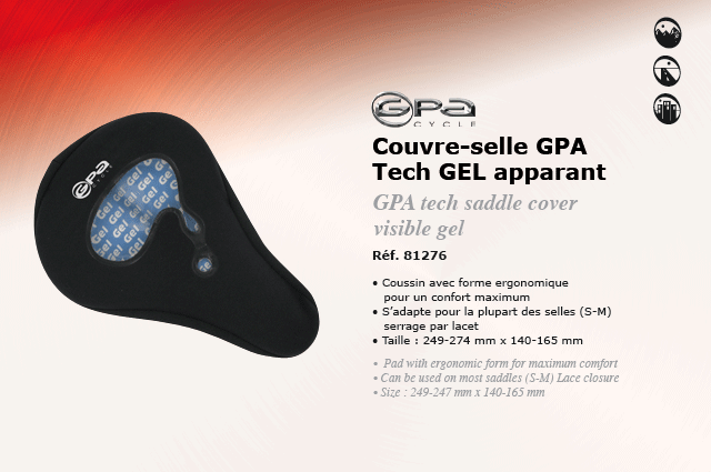 GPA Cycles Couvre selles GPA Tech GEL  apparant