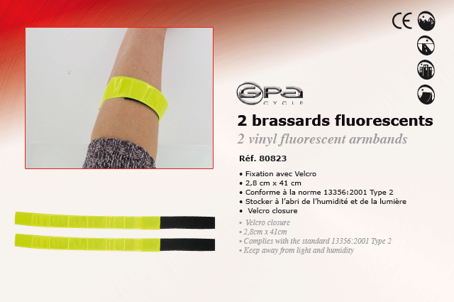 GPA Cycles 2 brassards fluorescents