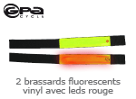 2 brassards fluorescents vinyl avec leds rouge Gpa Cycle