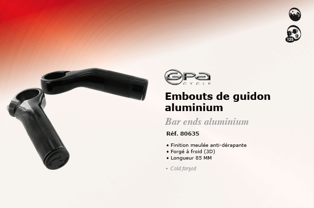 GPA Cycles Embouts de Guidon aluminium