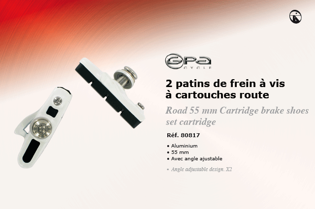 GPA Cycles 2 patins de frein a vis à cartouche route