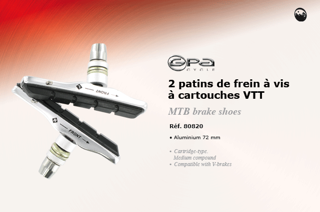 GPA Cycle 2 patins de frein à vis à cartouche VTT