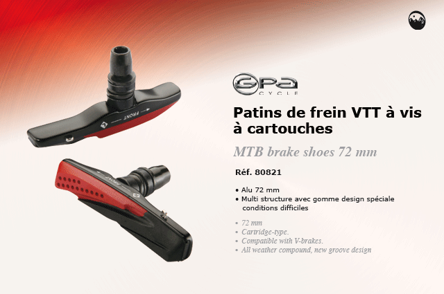 GPA Cycle Patins de frein VTT à vis à cartouches