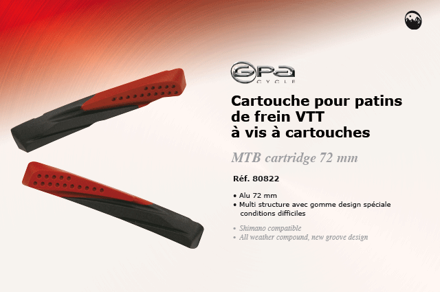 GPA Cycle Cartouche pour patins de frein VTT à vis à cartouches