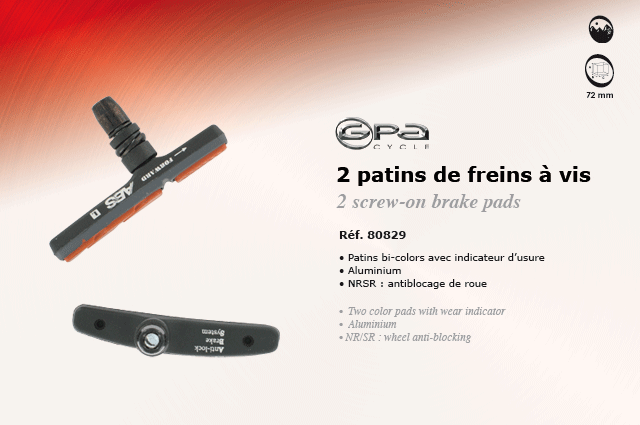 GPA Cycle 2 Patins de frein à vis