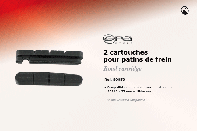 GPA Cycles 2 cartouche pour patins de frein 