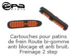 cartouche pour patins de frein route bi-gomme anti blocage et anti bruit freinage 2 step Gpa Cycle
