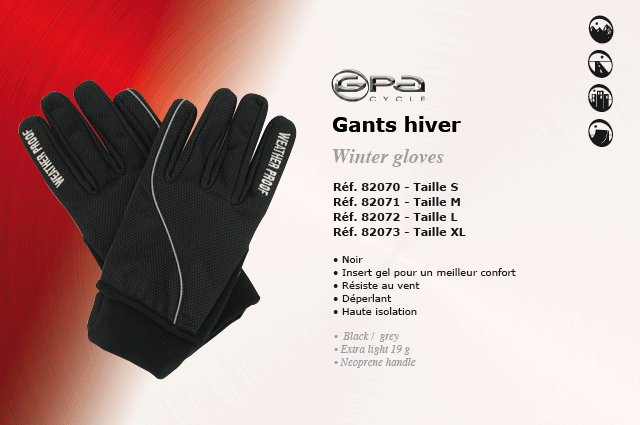 GPA Cycles Gants Velo Hiver