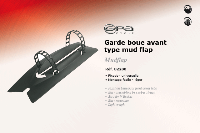 GPA Cycles Garde boue avant type mud flap