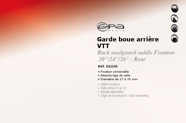GPA Cycles Garde boue arrière VTT