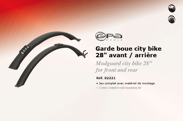 GPA Cycles Garde boue city bike 28 pouces avant /arriére