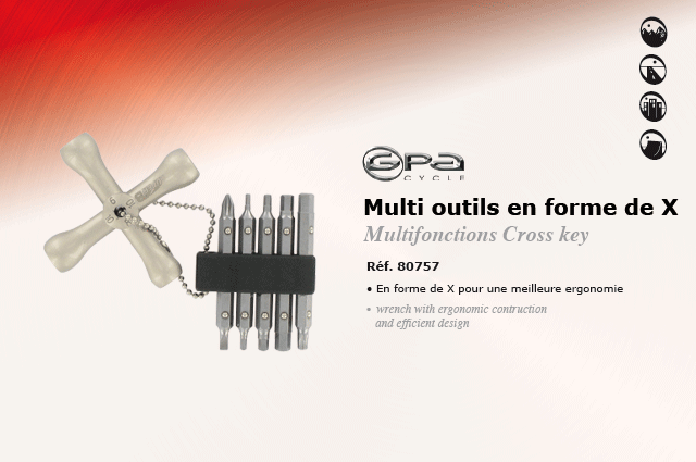 GPA Cycles Multi Outils en forme de X