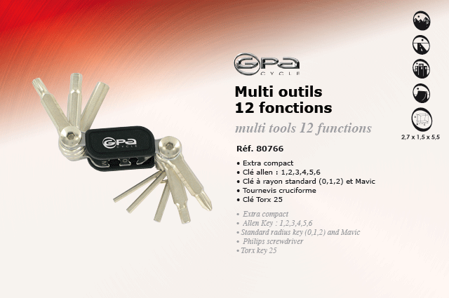GPA Cycles Multi Outils 12 fonctions