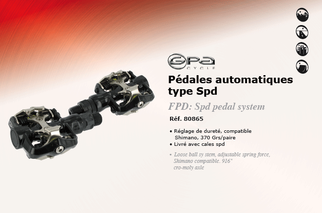 GPA Cycles Pedales automatiques type spd