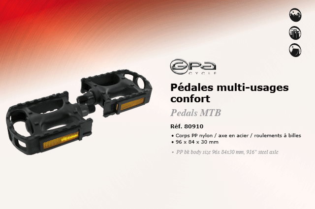 GPA Cycles Pedales mulit usage confort