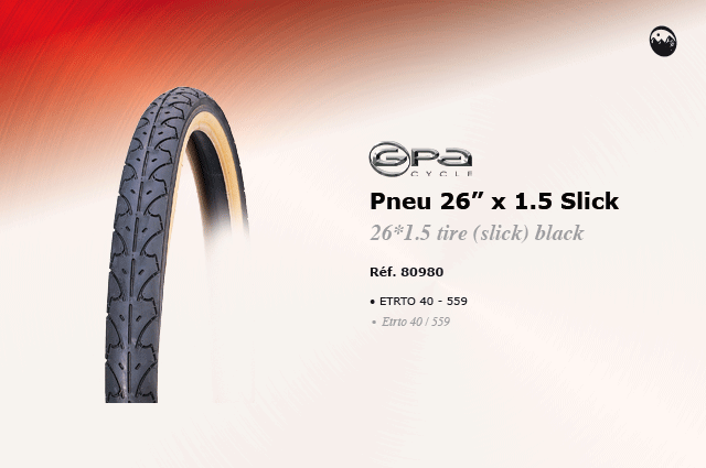 GPA Cycles pneu 26 pouces x 1.5 Slick