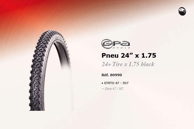 GPA Cycles pneu 24 pouces x 1.75