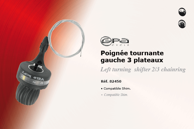 GPA Cycles Poignees tournante gauche 3 plateaux