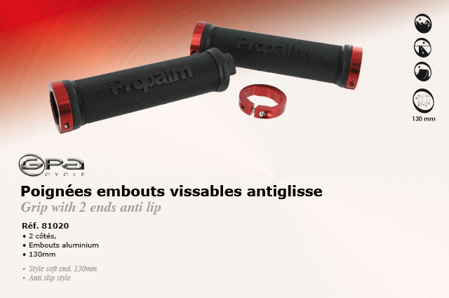 GPA Cycles Poignees embouts vissables antiglisse