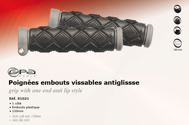 GPA Cycles Poignees embouts vissables antiglisse