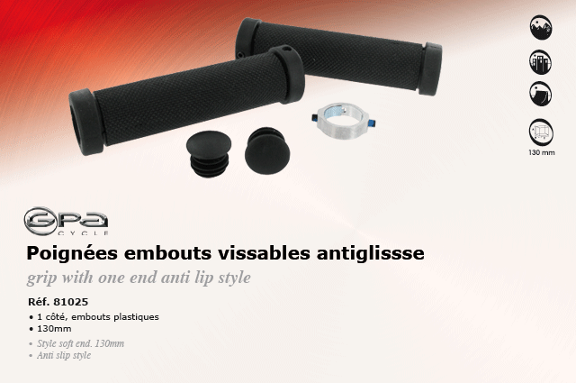 GPA Cycles Poignees embouts vissables antiglisse