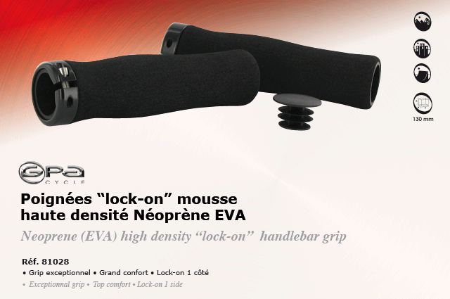 GPA Cycles Poignees lock on mousse haute densité neoprene EVA