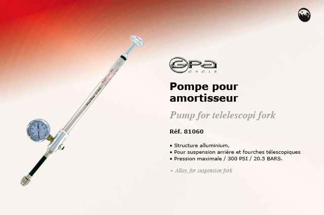 GPA Cycles Mini Pompe pour amortisseur