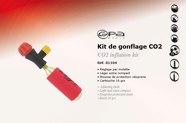 GPA Cycles Kit de gonflage Co2