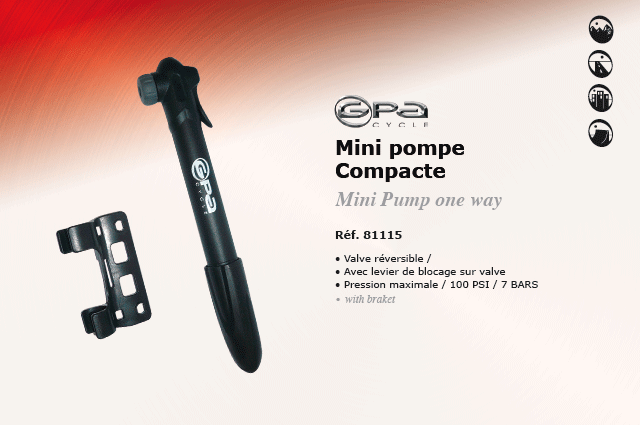 GPA Cycles Mini pompe compacte