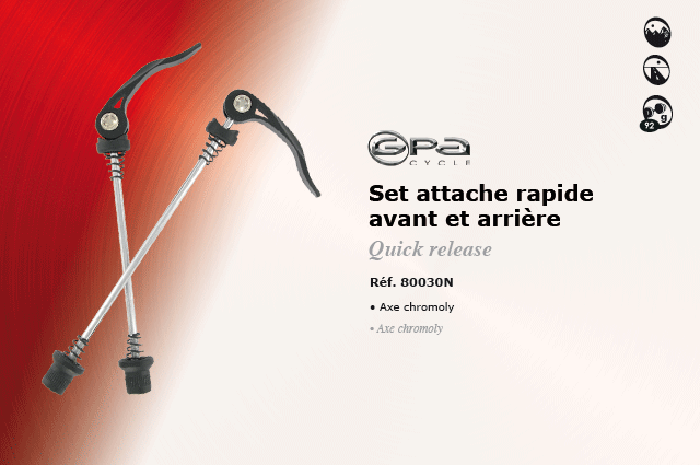 GPA Cycles Set attache rapide AV / AR