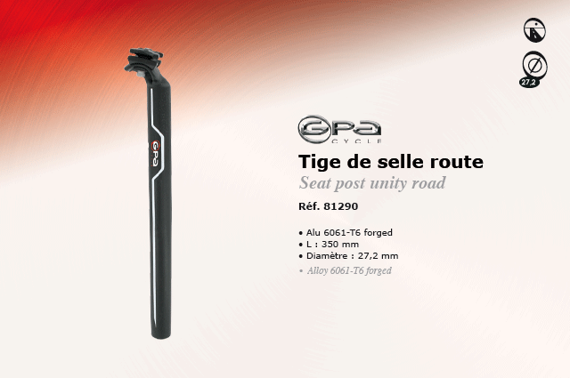 GPA Cycles tige de selle Route
